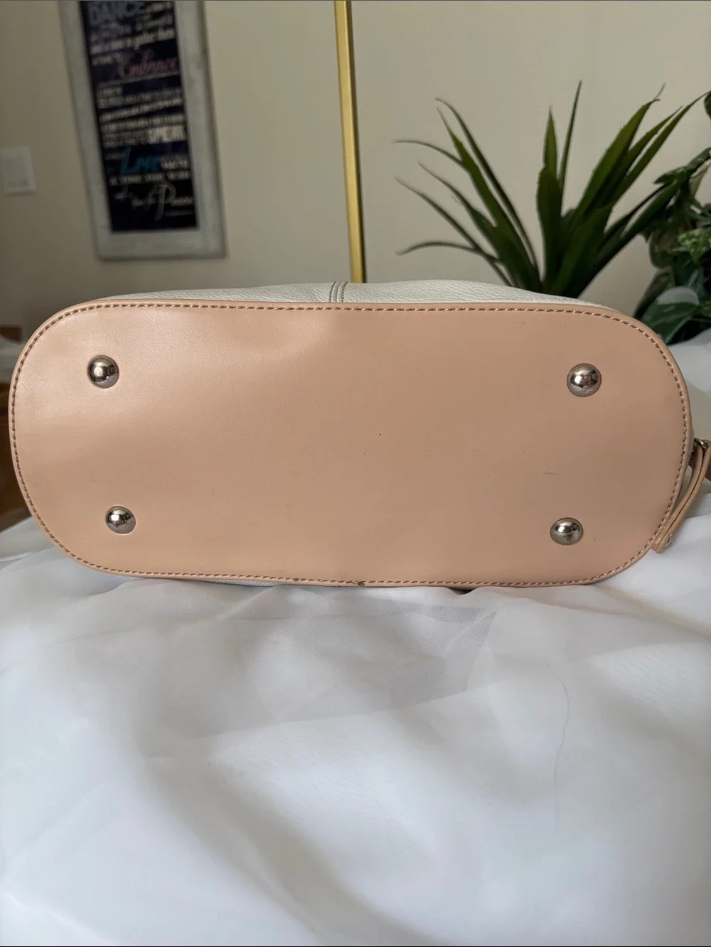 Tignanello White (Cream) Leather Satchel